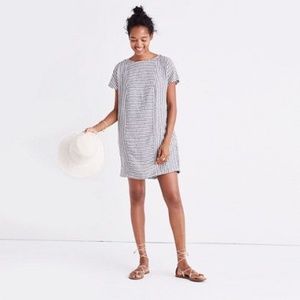 Maxwell Stripe-Play Button Back Tee Dress - S
